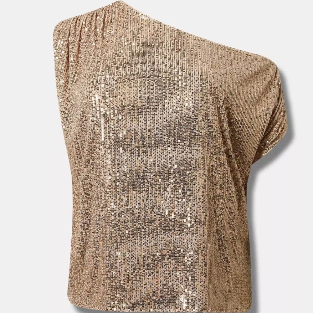 Torrid Gold Sequin Blouse
